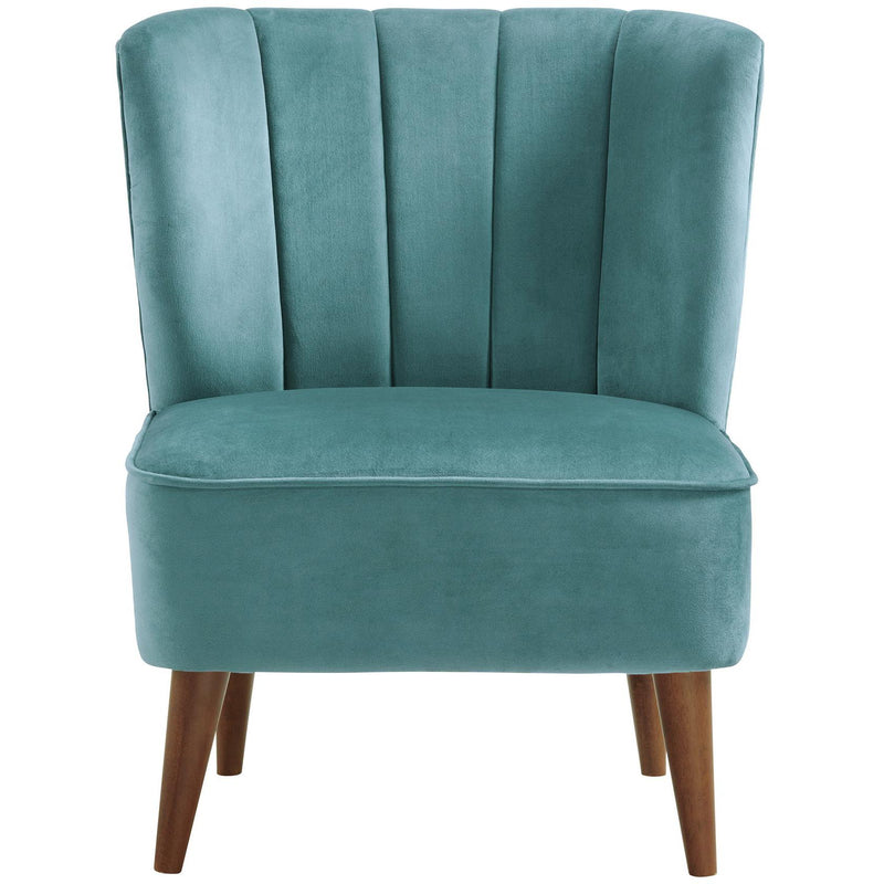  Elements International Joss Chair 1 w/Walnut Wood Legs Broadway Marine Blue IMAGE 2