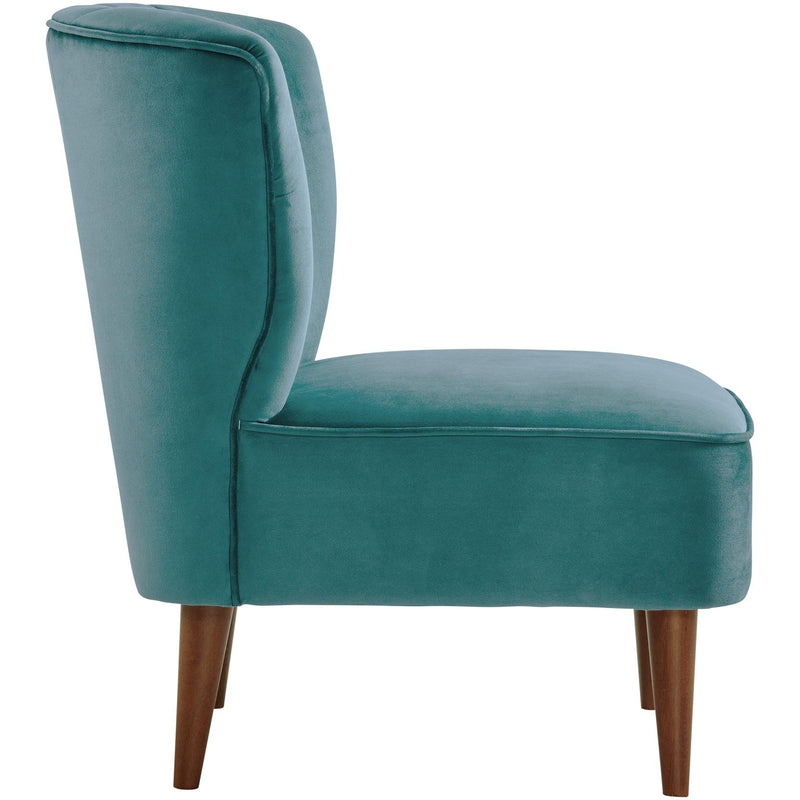  Elements International Joss Chair 1 w/Walnut Wood Legs Broadway Marine Blue IMAGE 3