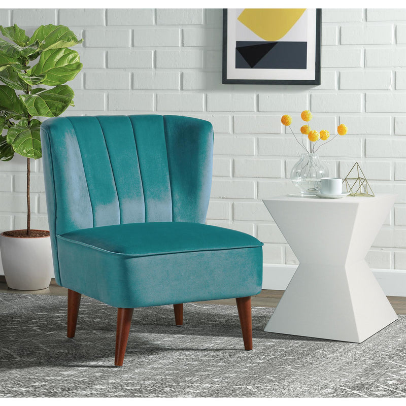  Elements International Joss Chair 1 w/Walnut Wood Legs Broadway Marine Blue IMAGE 8