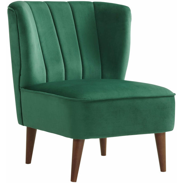  Elements International Joss Chair 1 w/Walnut Wood Legs Broadway Emerald IMAGE 1
