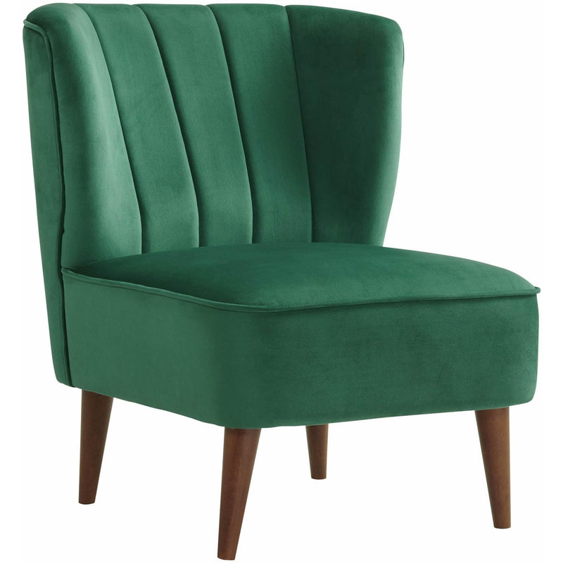  Elements International Joss Chair 1 w/Walnut Wood Legs Broadway Emerald IMAGE 1
