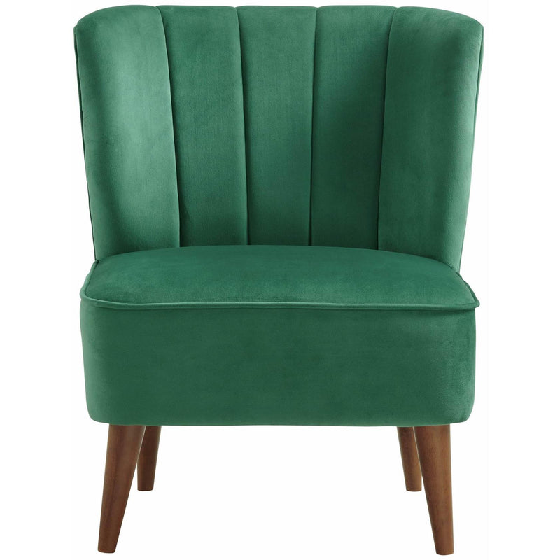  Elements International Joss Chair 1 w/Walnut Wood Legs Broadway Emerald IMAGE 2