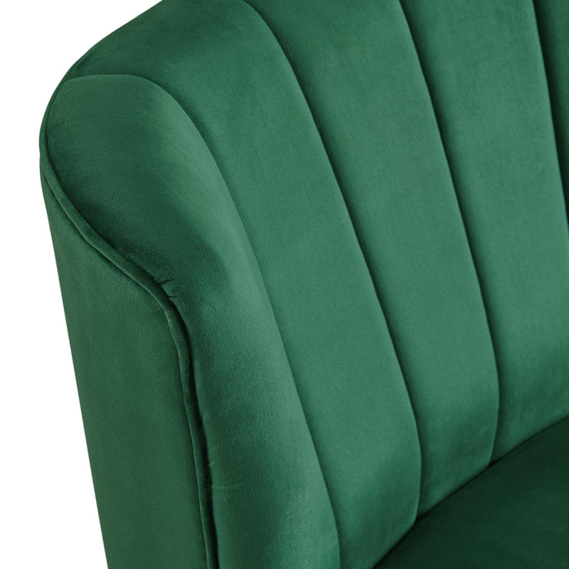  Elements International Joss Chair 1 w/Walnut Wood Legs Broadway Emerald IMAGE 4