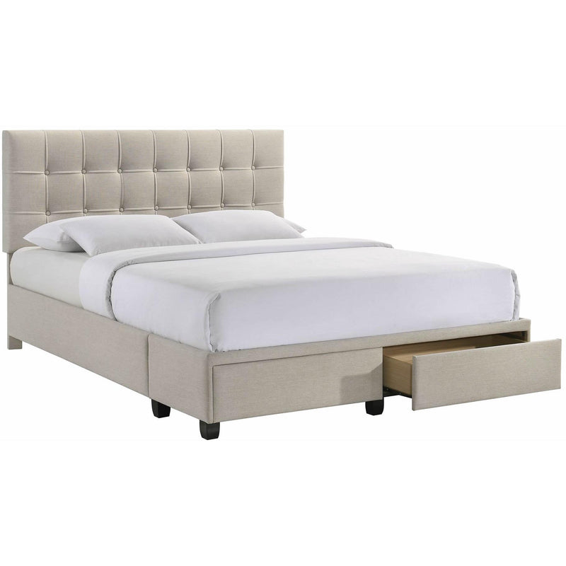  Elements International Hacienda Queen Storage Bed W/Tacoma Oak White CM 001 IMAGE 2
