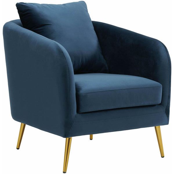  Elements International Joss Chair 2 w/Metal Gold Legs Broadway Navy IMAGE 1
