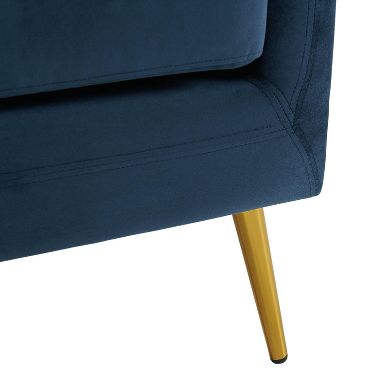  Elements International Joss Chair 2 w/Metal Gold Legs Broadway Navy IMAGE 7