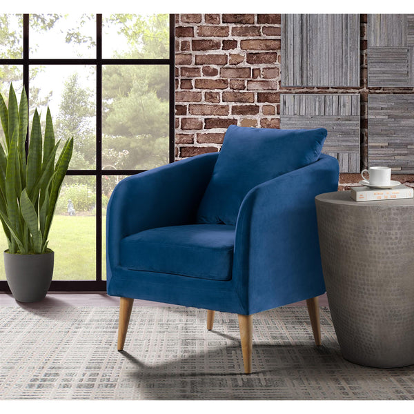  Elements International Joss Chair 2 w/Natural Wood Legs Broadway Navy IMAGE 1