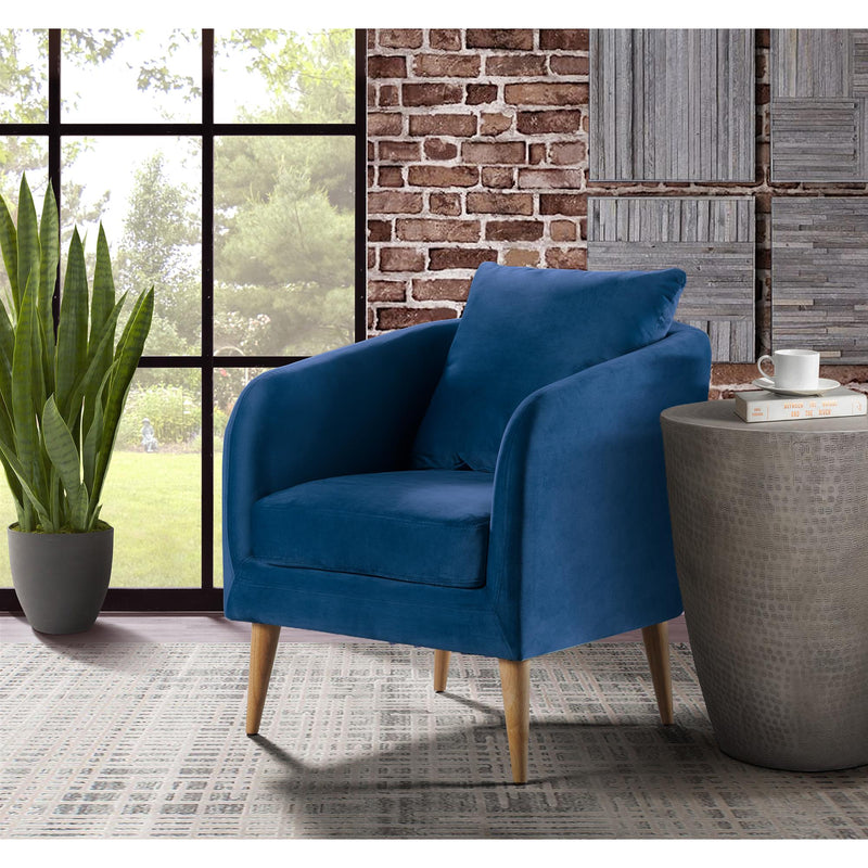  Elements International Joss Chair 2 w/Natural Wood Legs Broadway Navy IMAGE 1