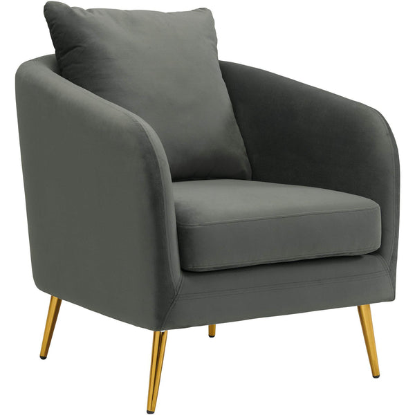  Elements International Joss Chair 2 w/Metal Gold Legs Broadway Gun Metal IMAGE 1