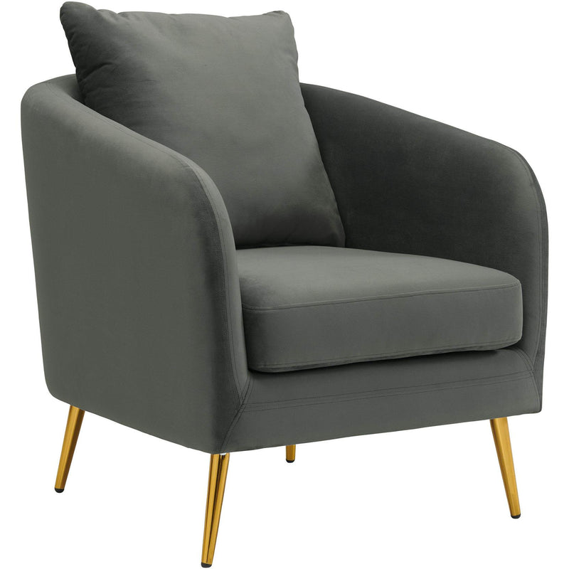  Elements International Joss Chair 2 w/Metal Gold Legs Broadway Gun Metal IMAGE 1