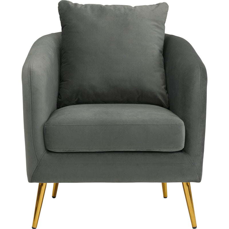  Elements International Joss Chair 2 w/Metal Gold Legs Broadway Gun Metal IMAGE 2
