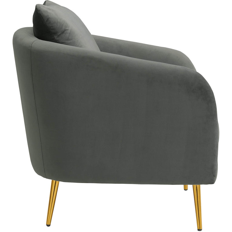  Elements International Joss Chair 2 w/Metal Gold Legs Broadway Gun Metal IMAGE 4