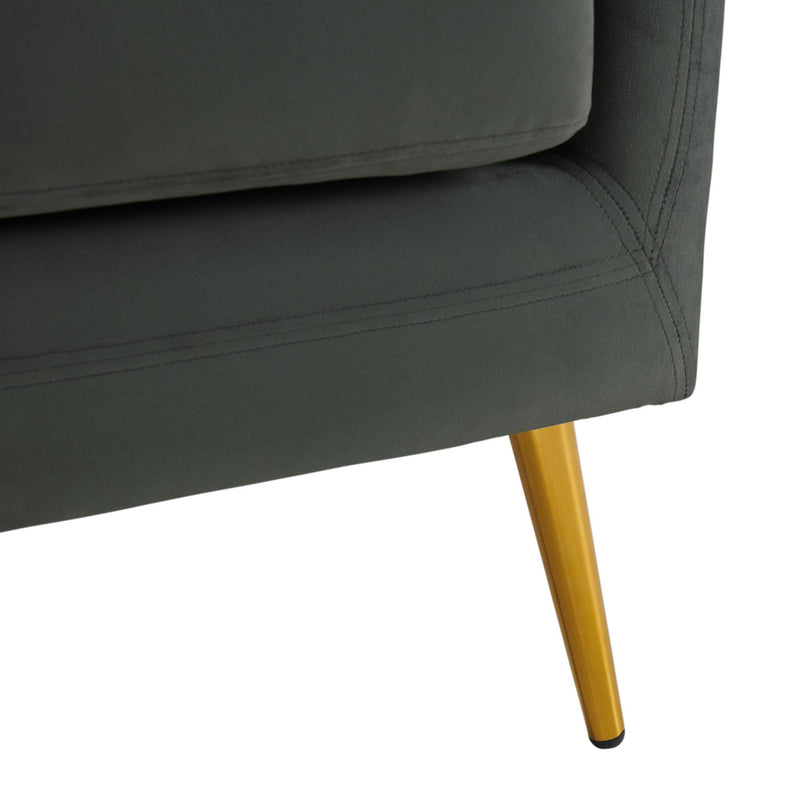  Elements International Joss Chair 2 w/Metal Gold Legs Broadway Gun Metal IMAGE 7