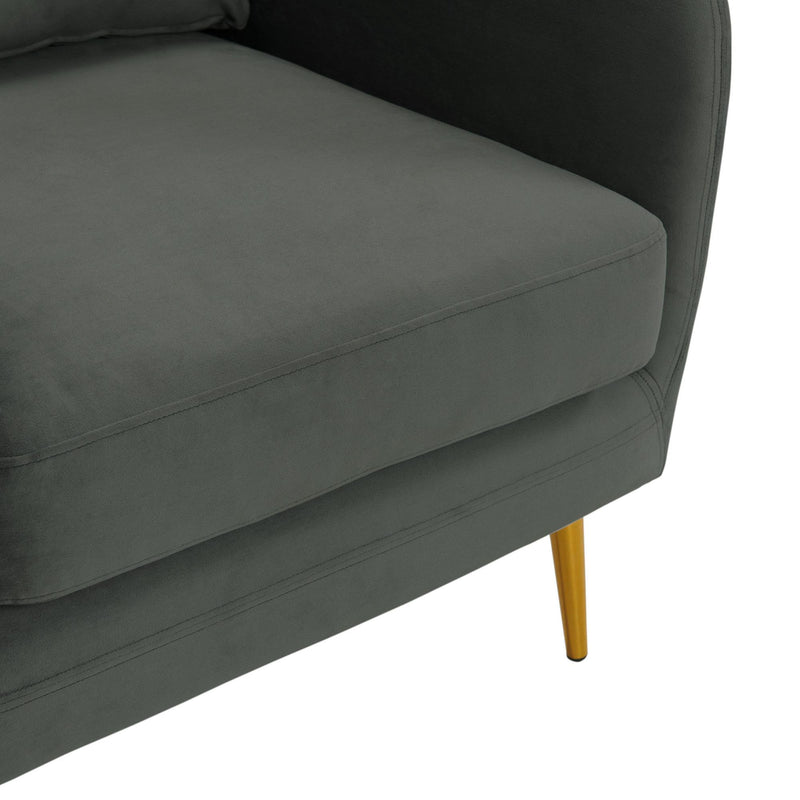  Elements International Joss Chair 2 w/Metal Gold Legs Broadway Gun Metal IMAGE 8