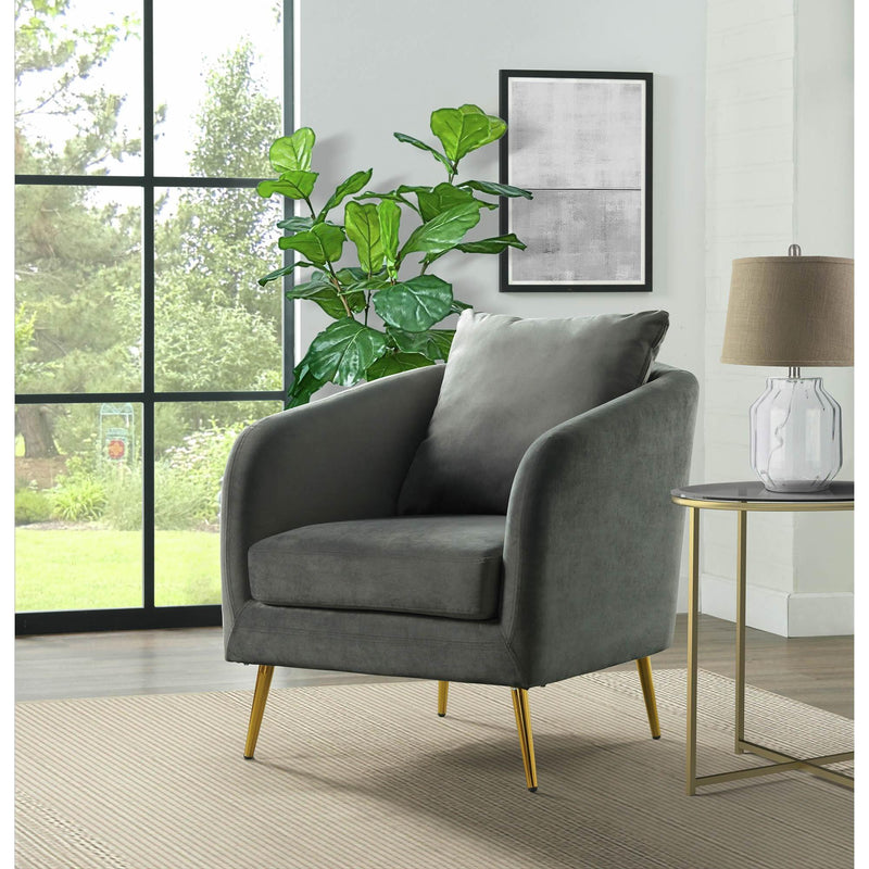  Elements International Joss Chair 2 w/Metal Gold Legs Broadway Gun Metal IMAGE 9