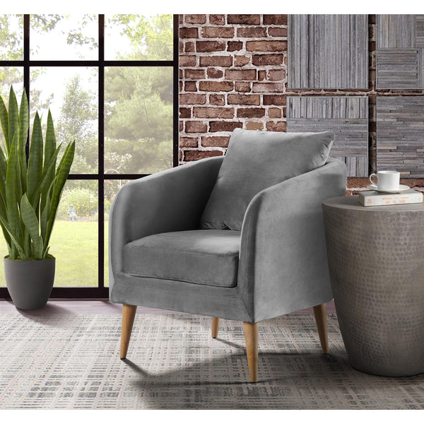  Elements International Joss Chair 2 w/Natural Wood Legs Broadway Gun Metal IMAGE 1