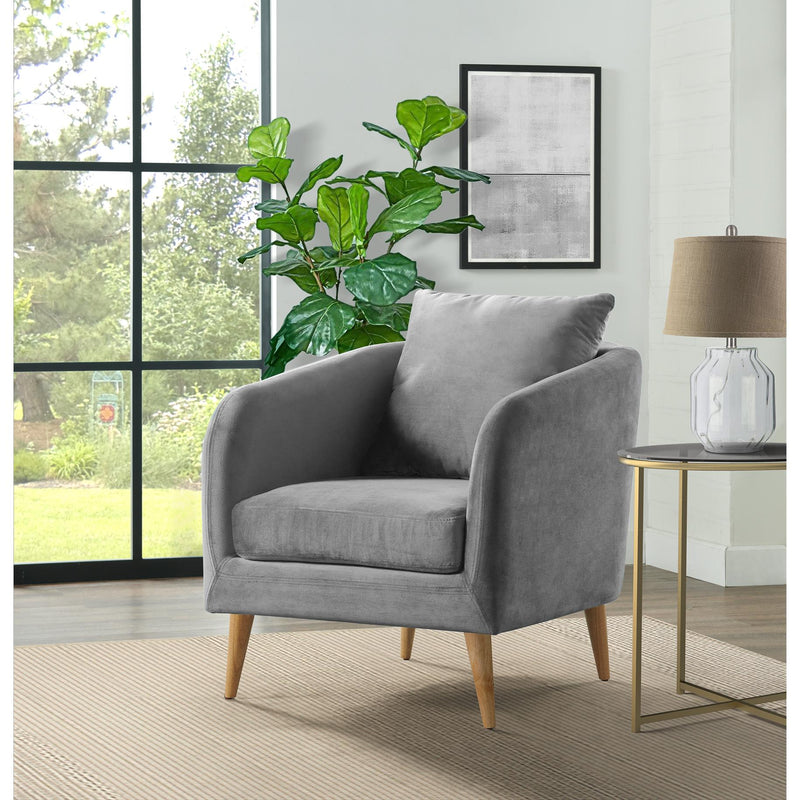  Elements International Joss Chair 2 w/Natural Wood Legs Broadway Gun Metal IMAGE 2