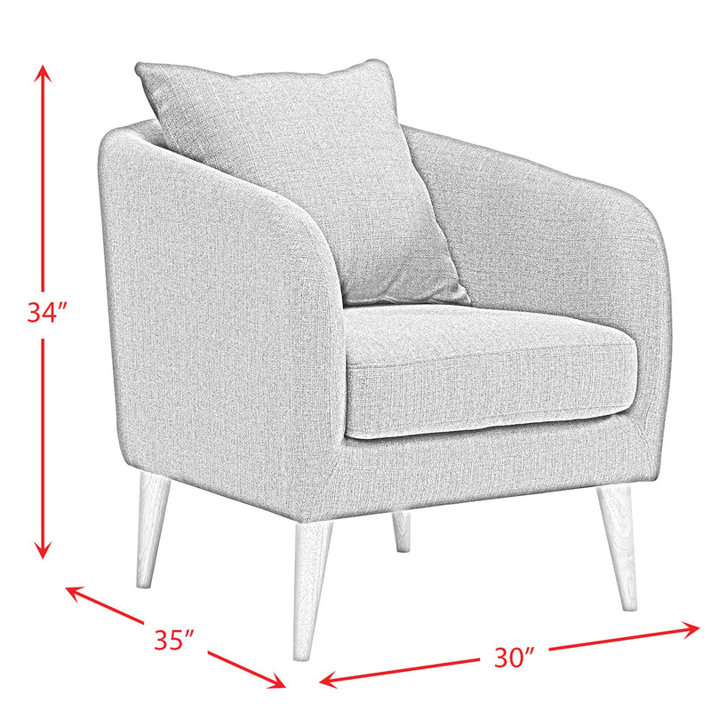  Elements International Joss Chair 2 w/Natural Wood Legs Broadway Gun Metal IMAGE 4