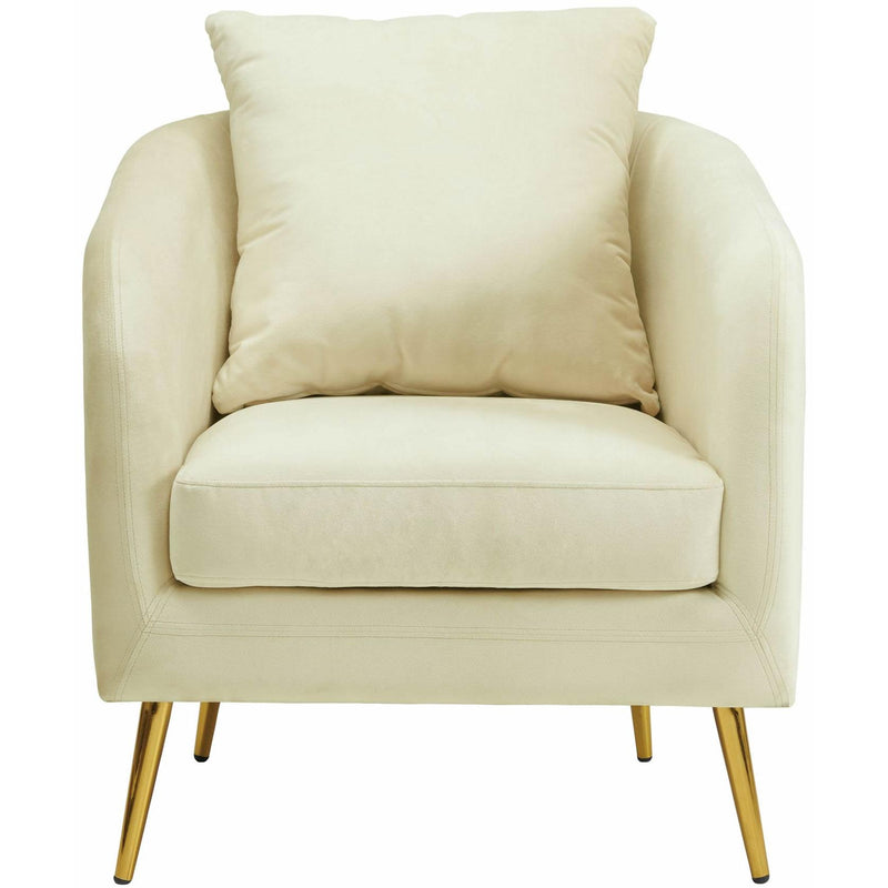 Elements International Joss Chair 2 w/Metal Gold Legs Broadway Cream IMAGE 2