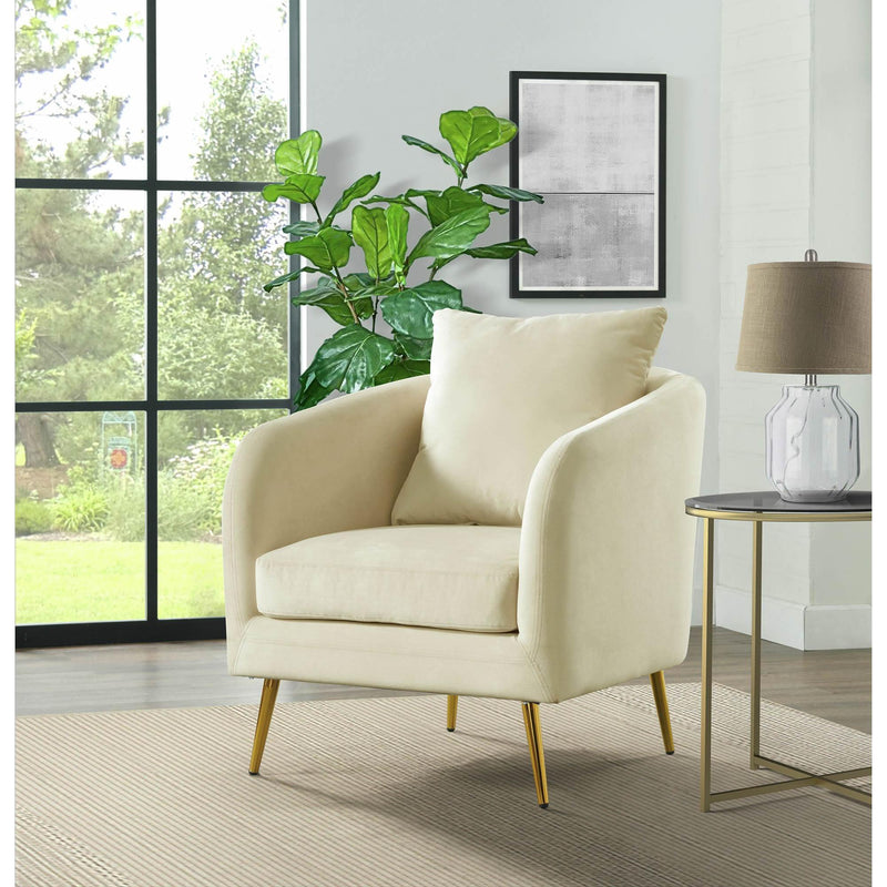  Elements International Joss Chair 2 w/Metal Gold Legs Broadway Cream IMAGE 9