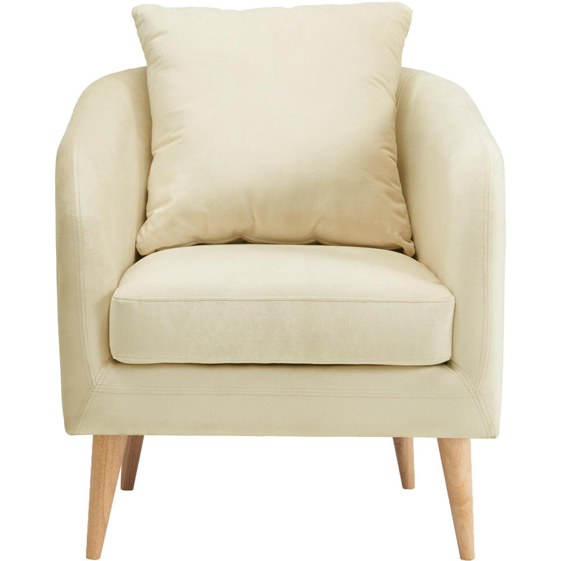  Elements International Joss Chair 2 w/Natural Wood Legs Broadway Cream IMAGE 2