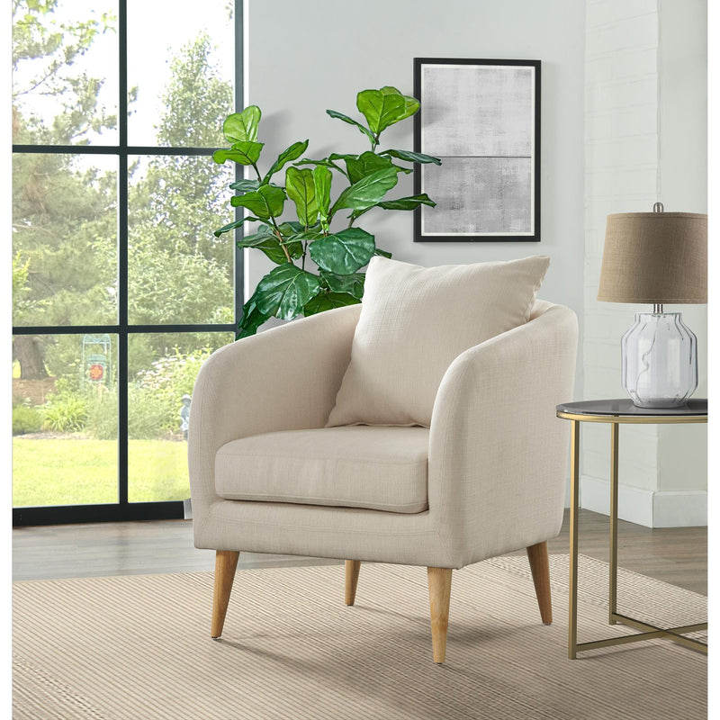  Elements International Joss Chair 2 w/Natural Wood Legs Broadway Cream IMAGE 9