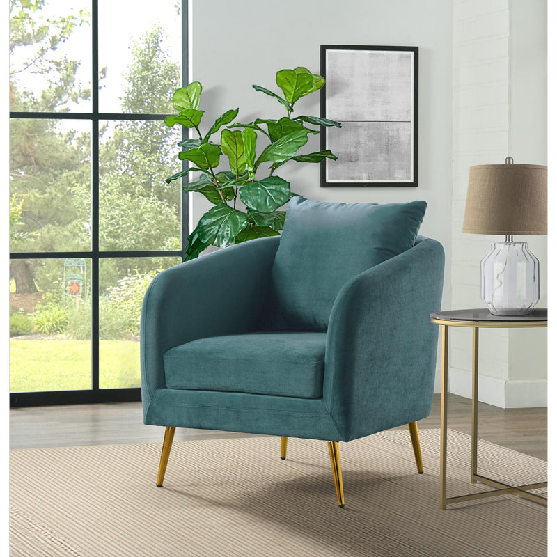  Elements International Joss Chair 2 w/Metal Gold Legs Broadway Marine Blue IMAGE 9