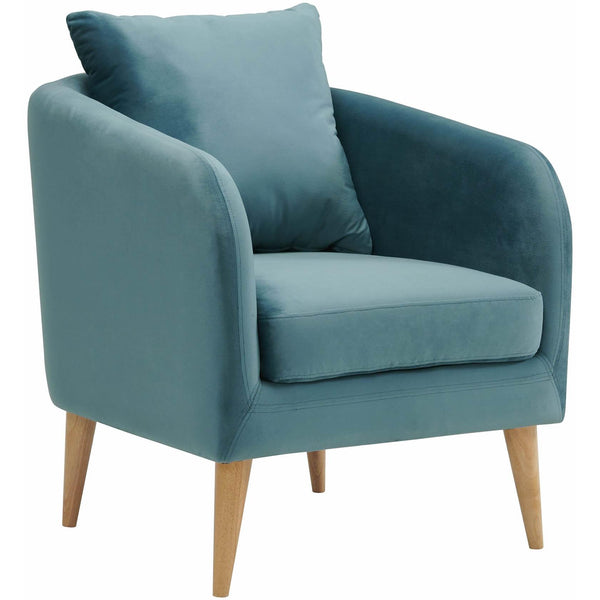  Elements International Joss Chair 2 w/Natural Wood Legs Broadway Marine Blue IMAGE 1