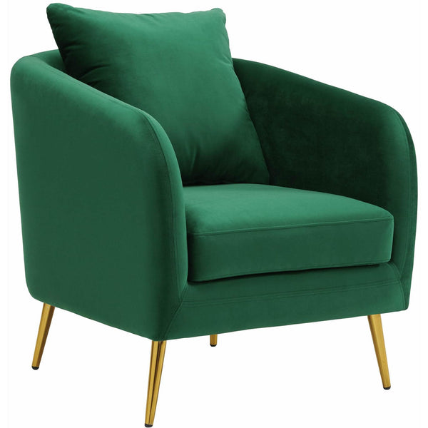  Elements International Joss Chair 2 w/Metal Gold Legs Broadway Emerald IMAGE 1
