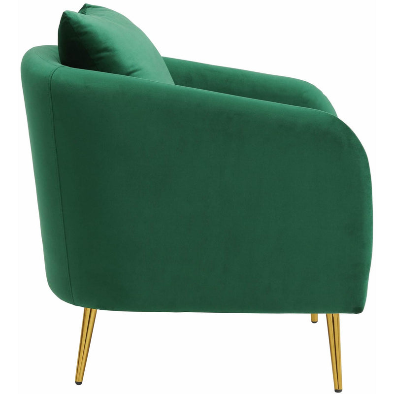  Elements International Joss Chair 2 w/Metal Gold Legs Broadway Emerald IMAGE 3