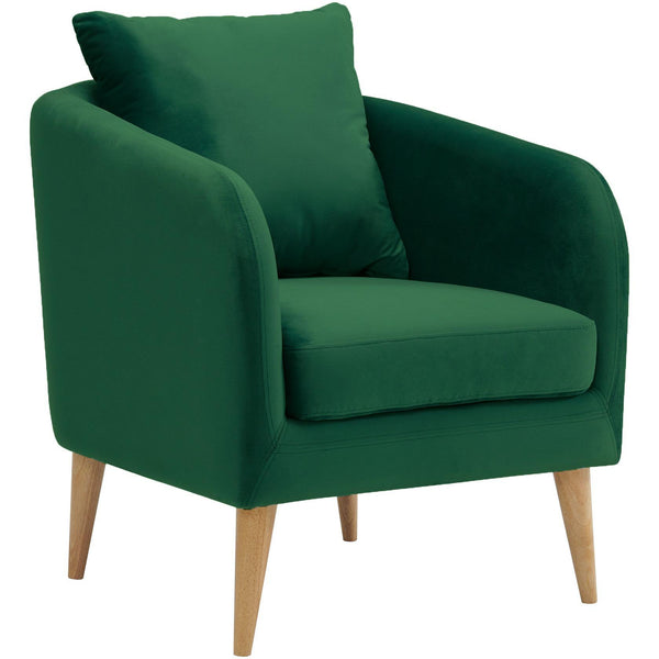  Elements International Joss Chair 2 w/Natural Wood Legs Broadway Emerald IMAGE 1
