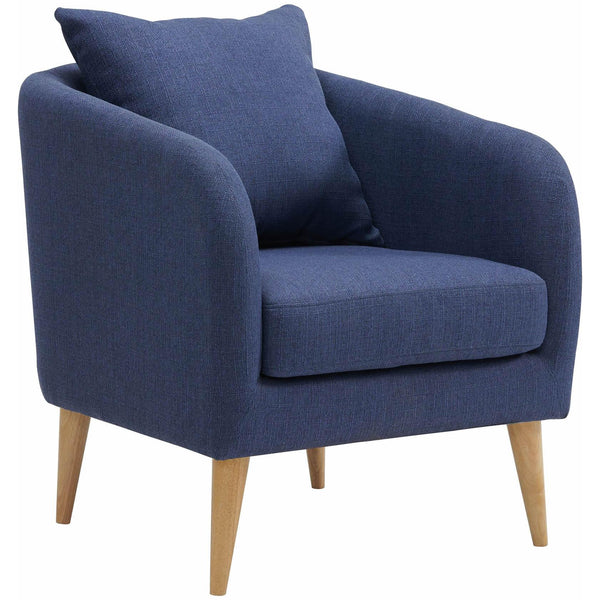  Elements International Joss Chair 2 w/Natural Wood Legs Aria Blue IMAGE 1