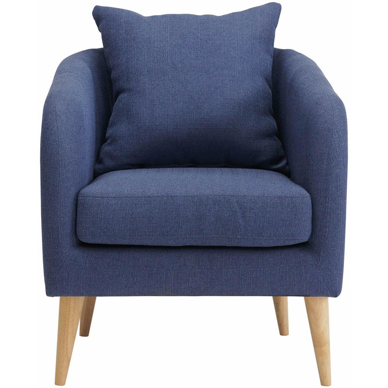  Elements International Joss Chair 2 w/Natural Wood Legs Aria Blue IMAGE 2