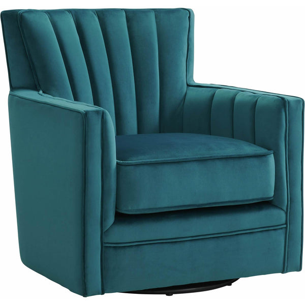  Elements International Loden Swivel Chair In Royale Peacock IMAGE 1