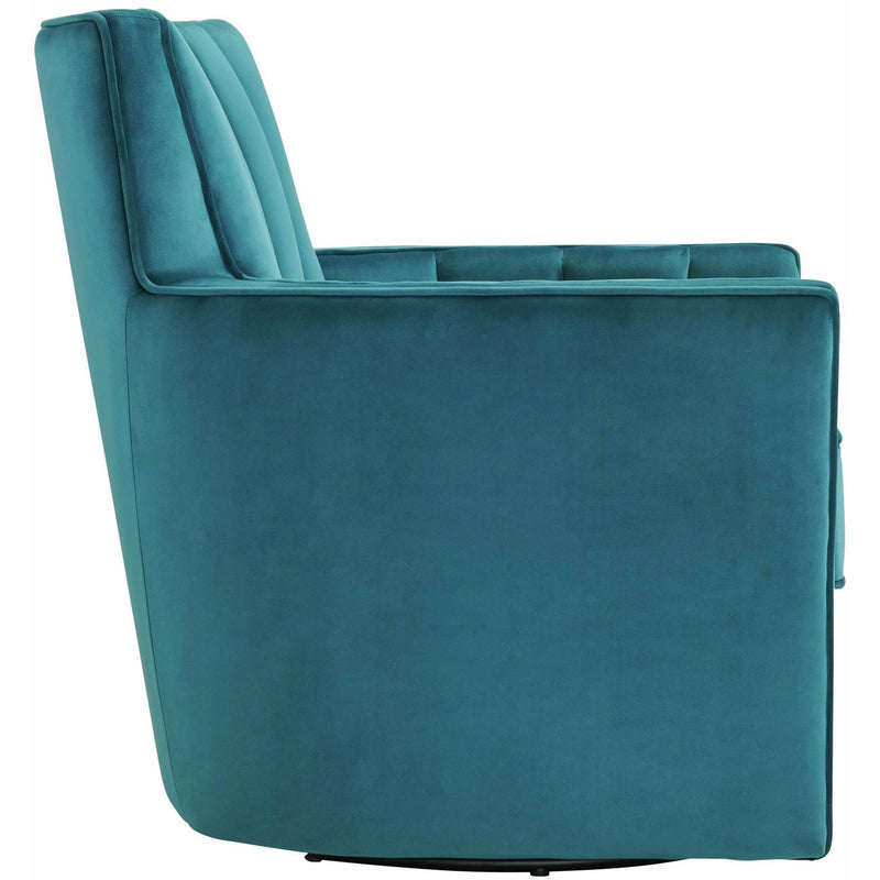  Elements International Loden Swivel Chair In Royale Peacock IMAGE 3