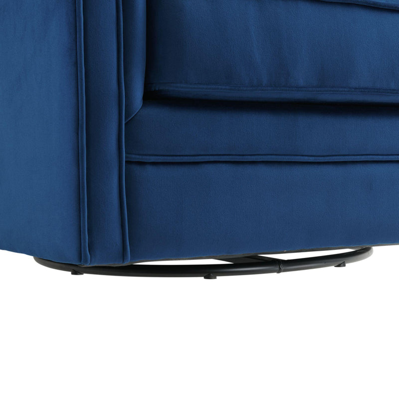  Elements International Loden Swivel Chair in Royale Cobalt - 3A IMAGE 7