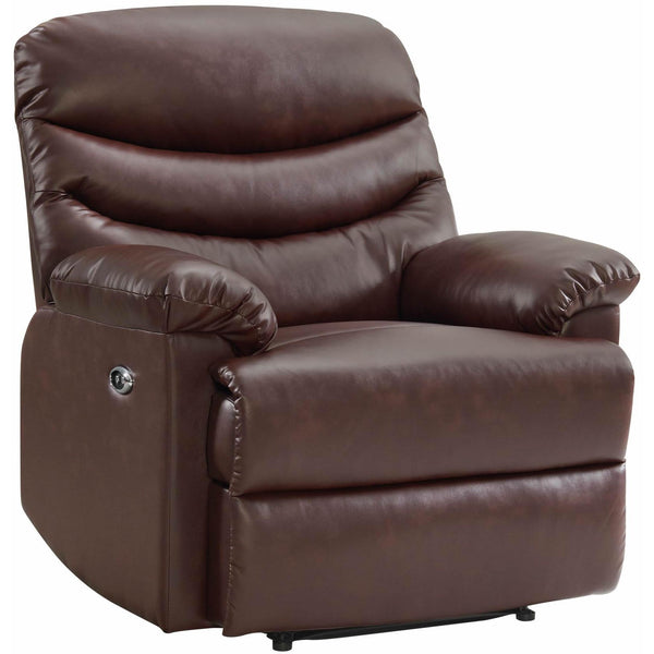  Elements International Palmdale 91491 Power Recliner Pu Red/brown IMAGE 1