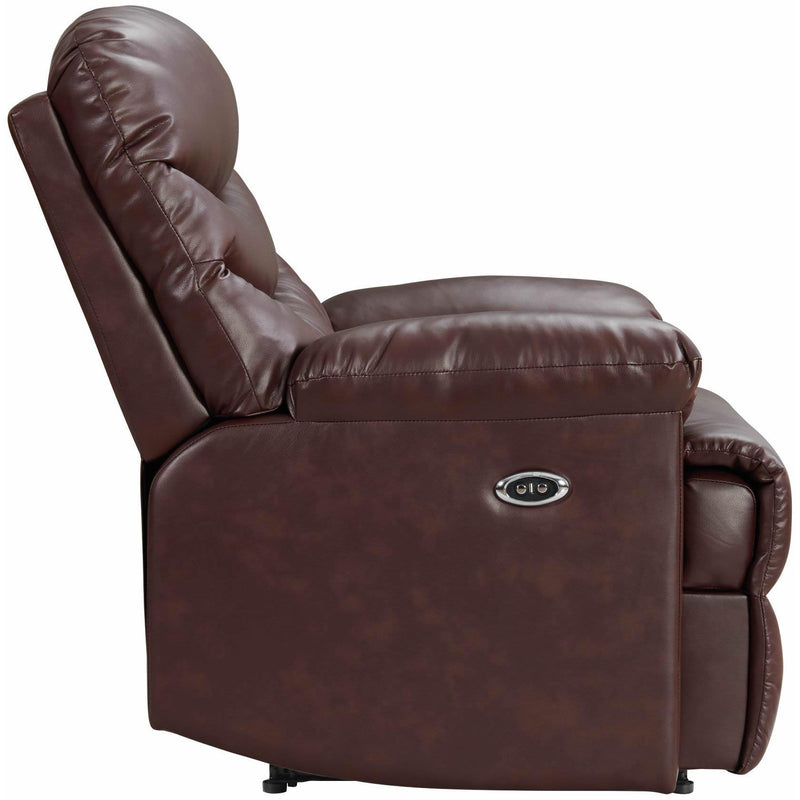  Elements International Palmdale 91491 Power Recliner Pu Red/brown IMAGE 3