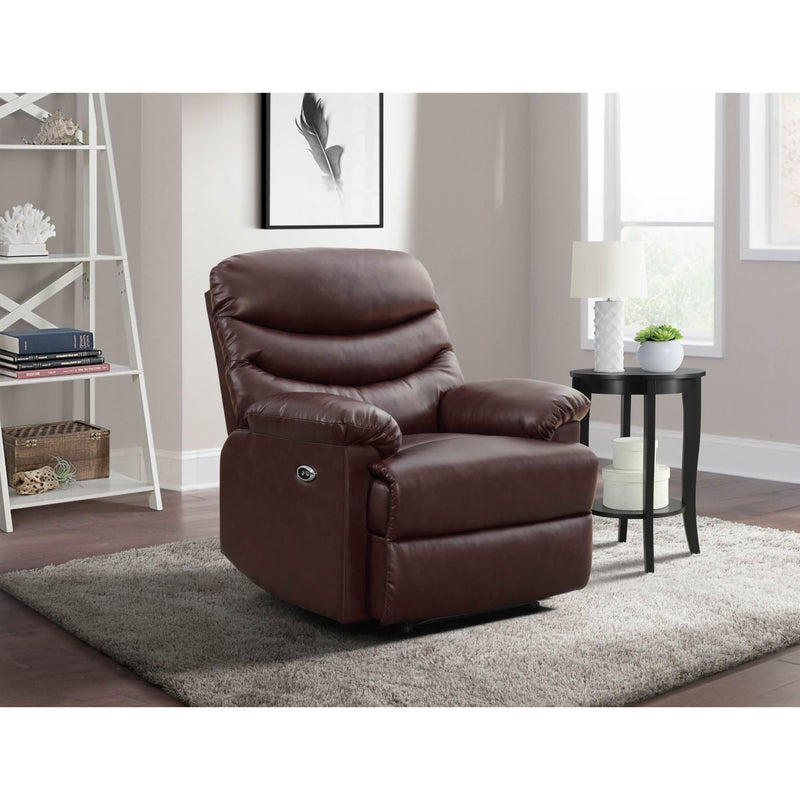  Elements International Palmdale 91491 Power Recliner Pu Red/brown IMAGE 9