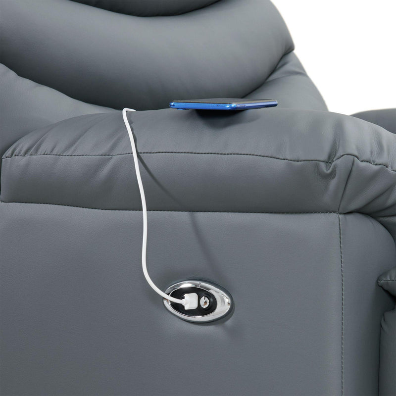  Elements International Palmdale 91491 Power Recliner Pu Grey IMAGE 8