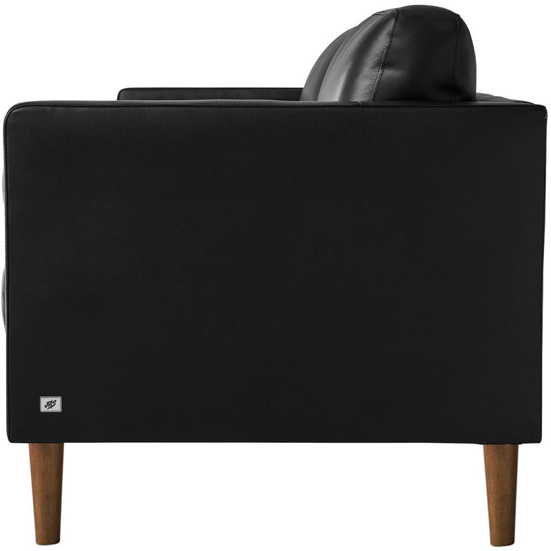  Elements International Stockholm Loveseat in Fiero Black (Top Grain/PVC) IMAGE 3