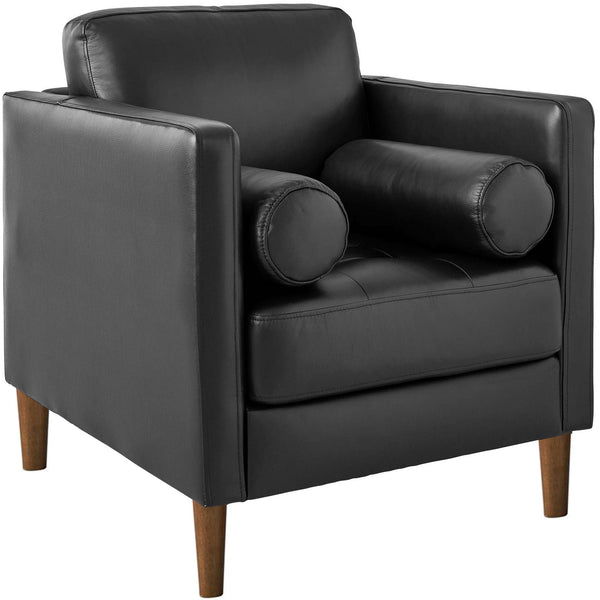  Elements International Stockholm Chair In Fiero Charcoal (Top Grain/PVC) IMAGE 1