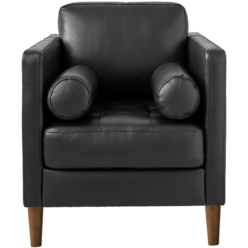  Elements International Stockholm Chair In Fiero Charcoal (Top Grain/PVC) IMAGE 2