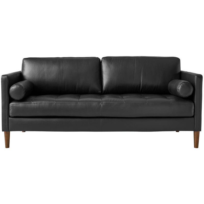  Elements International Stockholm Loveseat in Fiero Charcoal (Top Grain/PVC) IMAGE 2