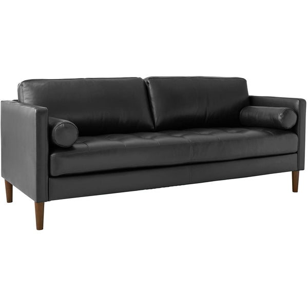  Elements International Stockholm Large Sofa in Fiero Charcoal (Top Grain/PVC) IMAGE 1