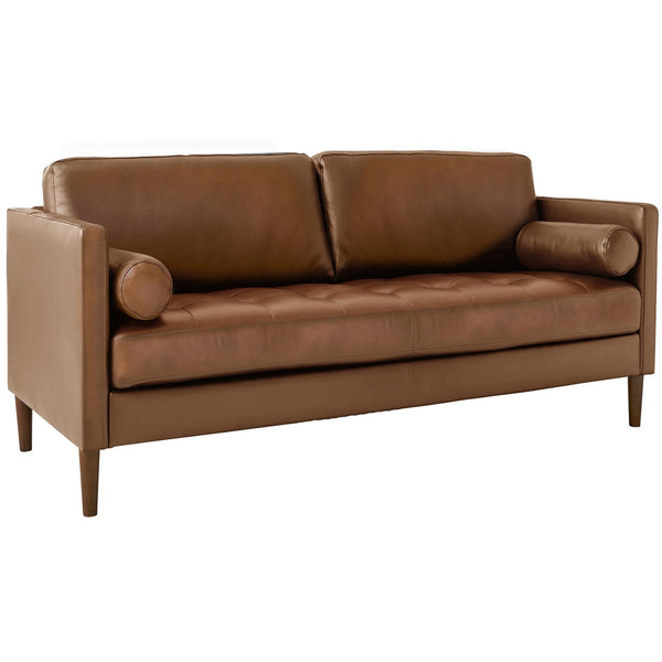  Elements International Stockholm Loveseat In Fiero Tan (Top Grain/PVC) IMAGE 1