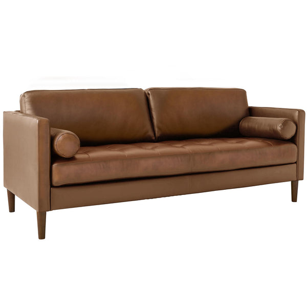  Elements International Stockholm Large Sofa in Fiero Tan (Top Grain/PVC) IMAGE 1