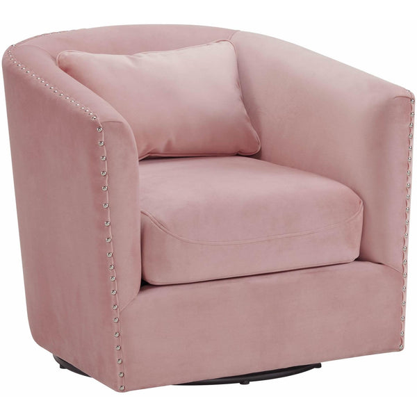  Elements International Stanton Swivel Chair in Royale Blush W/ Nails - 3A IMAGE 1