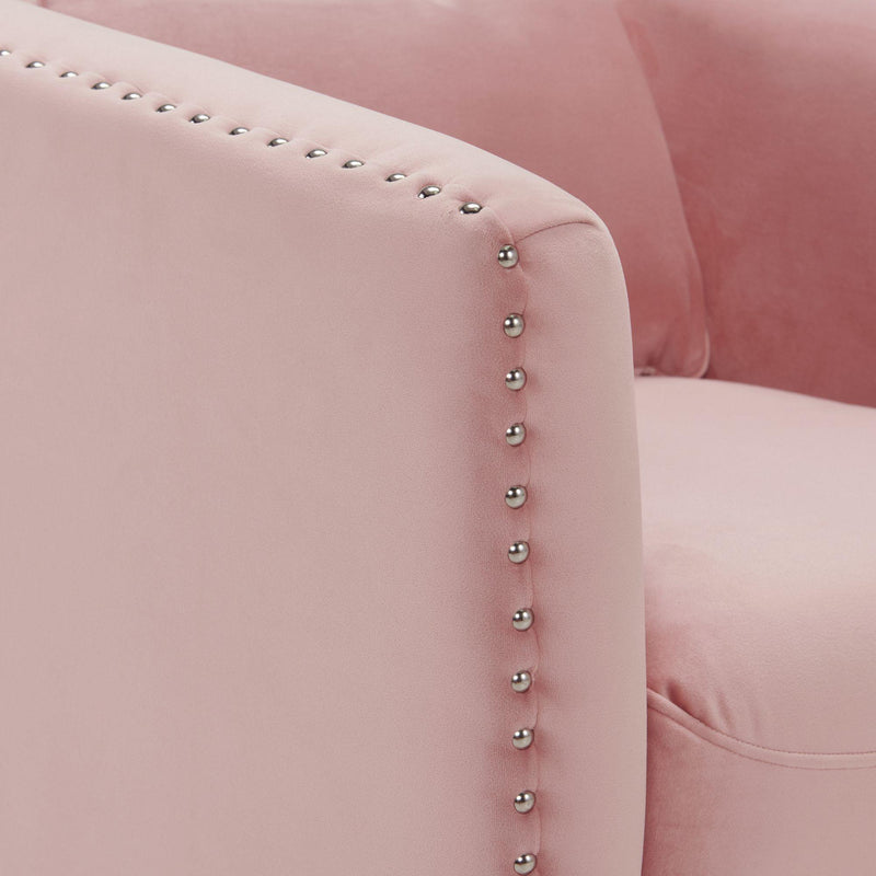  Elements International Stanton Swivel Chair in Royale Blush W/ Nails - 3A IMAGE 6