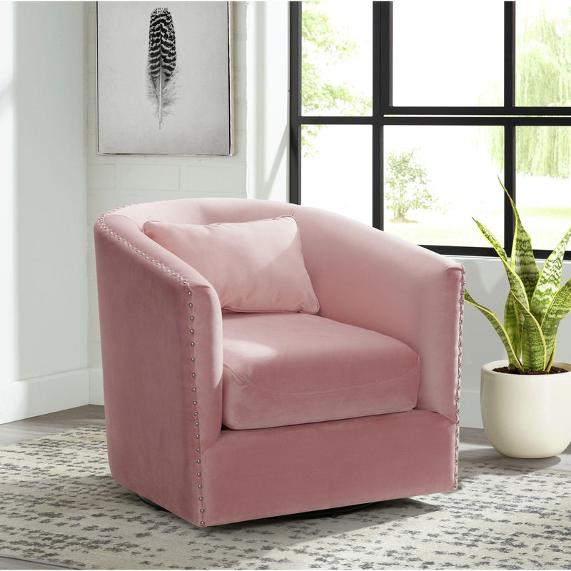  Elements International Stanton Swivel Chair in Royale Blush W/ Nails - 3A IMAGE 9